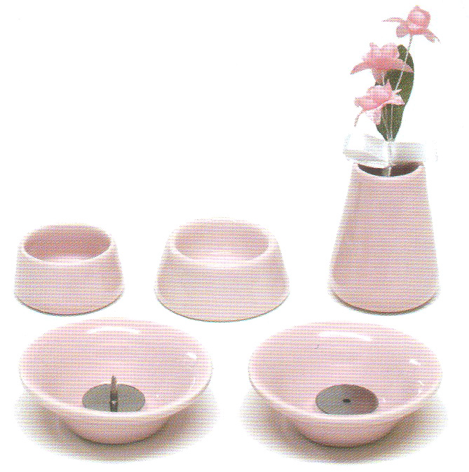 仏具8点セット陶器<br>(ピンク)