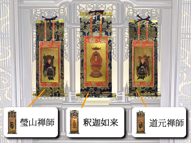 曹洞宗本尊掛け軸の場合の飾り方画像